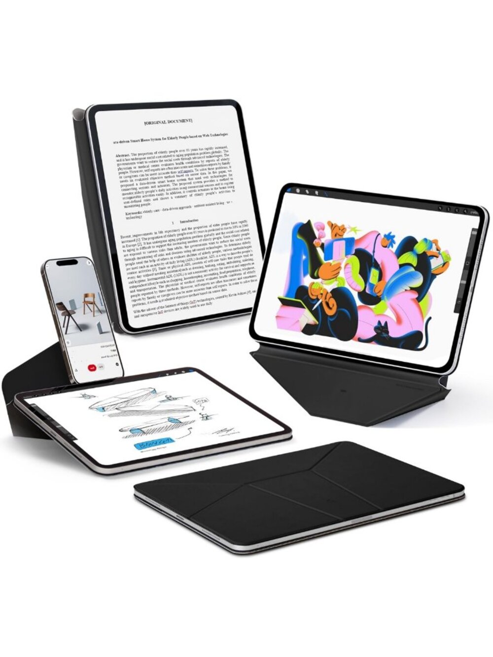 Dynamic Folio Case for iPad Mini 6th & 7th Gen - Slim, Lightweight, Multi-Stand